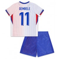 Camisa de Futebol França Ousmane Dembele #11 Equipamento Secundário Infantil Europeu 2024 Manga Curta (+ Calças curtas)